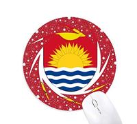 Kiribati Oceania National Emblem Wheel mouse pad de goma roja redonda