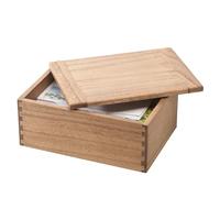 KIRIGEN Caja de Almacenamiento de Madera con Tapa Caja Decorativa para Manualidades, Costura, Souvenirs, DIY Caja de Almacenamiento de Madera Cajas de Almacenamiento de Joyería gelb-braun