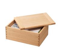 KIRIGEN Caja de Madera con Tapa, Caja de Almacenamiento, Natural