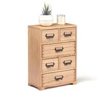 KIRIGEN Caja Organizadora de Madera Maciza para Escritorio y Oficina en Casa - Cajón Multiusos con Gran Capacidad, Diseño Funcional 4 Niveles Color Natural