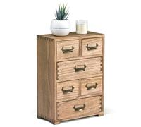 KIRIGEN Caja Organizadora de Madera Maciza para Escritorio y Oficina en Casa - Cajón Multiusos con Gran Capacidad, Diseño Funcional 4 niveles color marrón