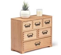 KIRIGEN Caja Organizadora de Madera Maciza para Escritorio y Oficina en Casa - Cajón Multiusos con Gran Capacidad, Diseño Funcional 3 Niveles Color Natural