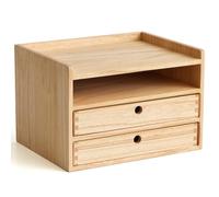 KIRIGEN Cajonera de Madera, Bandeja de Documentos A4, 2 Cajones, Natural