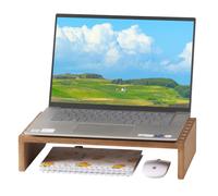 KIRIGEN Monitor Stand Wooden - Desk Stand Wood for Computer/Laptop/TV Printer - Monitor Arms & Stands Desk Riser for Office Desktop Workspac