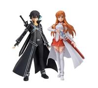 Kirito y Asuna - Figuras de acción con caras intercambiables y figura articulada (2 unidades)