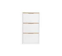 Mueble para zapatos de 3 puertas acabado blanco lacado brillante L68 cm KIRK