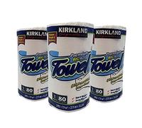 Kirkland Signature Roll Towel | Tela, blanco, azul, 27,9 cm x 35,5 cm, 3 paquetes x 80 hojas