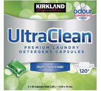 Kirkland Signature Ultra Clean - Detergente biológico para lavandería, paquete de 2 x 60