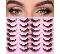Kiromiro - Pestañas postizas de aspecto natural, pestañas esponjosas de ojo de zorro que parecen extensiones de pestañas 3D, pestañas de tira natural, paquete de 14 pares