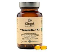 Kiroot Vitamina D3 + K2 4000 UI | 120 Perlas - 4 Meses | Apoyo a Huesos, Músculos, Sistema Inmunitario y Coagulación Normal | MK-7 Pharmaquinone® | Sin Gluten Sin Lactosa