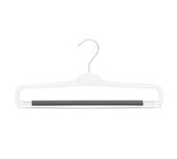 Kiroplast - Perchas blancas para pantalones, blanco, 10/30/50/100, perchas, diseño ahorra-espacio, de plástico, felpa, antideslizantes, 38 cm