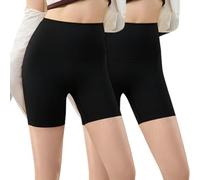Kirposh Pantalones cortos moldeadores sin costuras Sixthpandas for mujer, pantalones cortos moldeadores con control de abdomen, cintura sin enrollar, invisibilidad sin costuras(Black+black,XXL)