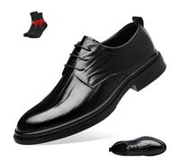 Kirposh Zapatos Oxford de Cuero clásicos for Hombre, Zapatos de Vestir Formales con Cordones y Plantilla Acolchada, for el Trabajo y Todos los días(Black,40 EU)