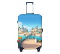 Kirrowe A Joyful Holiday By The Seaside - Funda protectora antiarañazos, para equipaje de 18 a 32 pulgadas, Negro -, S