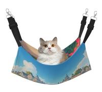 KIRROWE A Joyful Holiday by The Seaside - Hamaca colgante reversible para gatos, jaula de doble cara para mascotas, hamaca colgante para cama y descanso para animales pequeños y mascotas