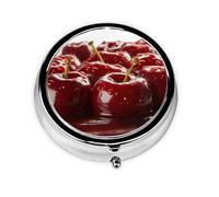 KIRROWE Delicioso organizador de pastillas de frutas: mini pastillero con revestimiento de metal con 3 compartimentos, perfecto para el almacenamiento diario de medicamentos y viajes con