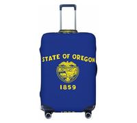Kirrowe Funda protectora antiarañazos para equipaje, con bandera del estado de Oregon, para equipaje de 18 a 32 pulgadas, Negro -, L