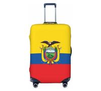 Kirrowe Funda protectora antiarañazos, para equipaje de 18 a 32 pulgadas, diseño de bandera de Ecuador, Negro -, S