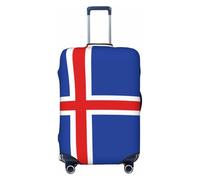 Kirrowe Funda protectora antiarañazos para equipaje, diseño de bandera de Islandia, para equipaje de 18 a 32 pulgadas, Negro -, L