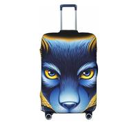 Kirrowe Golden Wolf Head - Funda protectora antiarañazos, para equipaje de 18 a 32 pulgadas, Negro -, L