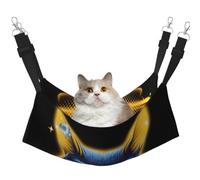 KIRROWE Golden Wolf Head - Hamaca colgante reversible para gatos, jaula de doble cara para mascotas, hamaca colgante para cama y descanso para animales pequeños y mascotas