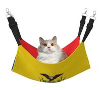 KIRROWE Hamaca colgante reversible con bandera de Ecuador para gatos, jaula de doble cara para mascotas, hamaca colgante para cama y descanso para animales pequeños y mascotas