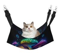 KIRROWE Hamaca colgante reversible para gatos con diseño de hongos brillantes, jaula de doble cara para mascotas, hamaca colgante para cama y descanso para animales pequeños y mascotas