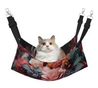KIRROWE Hamaca colgante reversible para gatos con flores y frutas, jaula de doble cara para mascotas, cama colgante, almohadilla para dormir para animales pequeños y mascotas