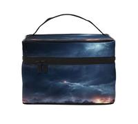 KIRROWE Montañas cubiertas con luz de estrellas Bolsa de maquillaje de viaje para mujer, estuche de cosméticos portátil, bolsa organizadora de gran capacidad, todos tus artículos esenciales de belleza