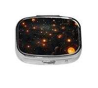 KIRROWE Organizador de pastillas, compacto, elegante y hermoso, ligero y fácil de llevar, muy adecuado para viajes y uso diario, una noche salpicada de luces