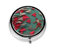 KIRROWE Organizador triangular de pastillas de origami. Mini pastillero con revestimiento de metal con 3 compartimentos, perfecto para el almacenamiento diario de medicamentos y viajes