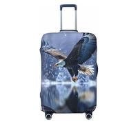 Kirrowe The Eagle Flying On The Lake - Funda protectora antiarañazos, para equipaje de 18 a 32 pulgadas, Negro -, XL