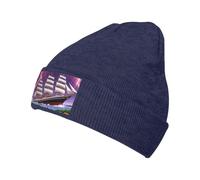 KIRROWE The Giant Wheel Under Lightning - Gorro de punto para hombres y mujeres, gorro de punto de moda para hombres, sombreros de punto acrílico, sombreros de invierno suaves y cálidos, color azul