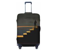 Kirrowe The Man On The Stairs - Funda protectora antiarañazos, para equipaje de 18 a 32 pulgadas, Negro -, L