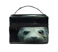 KIRROWE The Seals in the Cabin - Bolsa de maquillaje de viaje para mujer, estuche de cosméticos portátil, bolsa organizadora de gran capacidad, todos tus artículos esenciales de belleza