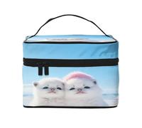 KIRROWE The White Little Dog in the Snow - Bolsa de maquillaje de viaje para mujer, estuche de cosméticos portátil, bolsa organizadora de gran capacidad, todos tus artículos esenciales de belleza