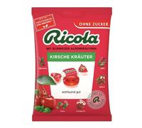 Kirsche Kräuter - Bonbons suisses aux Herbes de cerise, confiserie traditionnelle au goût frais et agréable, recette originale suisse, paquet familial - Compatible avec Ricola - 75g