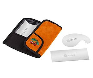 "KIRSCHEN" Werkzeuge 3823000 - Juego de 3 cuchillas de tracción: rectangulares, huecas, redondas, cuello de cisne, en elegante bolsa de gamuza, fabricado en Alemania