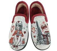 Kiruz - Zapatillas casa mujer cerradas flexibles cómodas y ligeras plantilla extraíble y fabricación española. - 35, Rojo