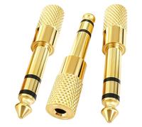 KIRVOS 3pcs Adaptador Audio Jack 6.35 a 3.5,Adaptador Convertidor de Audio 3.5 a 6.3,Alta Fidelidad, Sonido Claro,para Altavoces,Piano Digital,Mezcladores de Audio,Teléfonos móviles