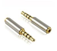 KIRVOS Adaptadores Jack Chapados en Oro 3,5 mm Hembra a 2,5 mm Macho (Paquete de 2) -Adecuado para Diversos Dispositivos de Audio Equipados con Una Conexión Jack