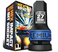 KIRXST Juego de Llaves de Impacto Hexagonales de 3/4", Herramienta de Destornillador Allen de Impacto de H27 (27 mm), para Instalar y Quitar Tuercas de Rueda o Eje