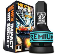 KIRXST Juego de Llaves de Impacto Hexagonales de 3/4", Herramienta de Destornillador Allen de Impacto de H22 (22 mm), para Instalar y Quitar Tuercas de Rueda o Eje