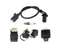 KIRYU Bobina de Encendido para Motocicleta para ATV Dirt Bike Gokart 50cc 1250cc 150cc Motor Coche ATV para GY6 Bobina Encendido AC 6 Pines CDI Regulador Rectificador Relé Kit Bujías