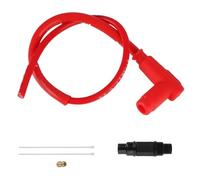 KIRYU Bobina de Encendido para Motocicleta Universal para Moto de Cross, Carreras, Go Kart, ATV, Scooter, Motocicleta, Bobina de Encendido, Cable de iridio, bujía(90 Angle Red)