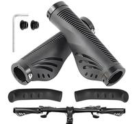 KIRZAX 1 Par Puños Bicicleta Ergonomicos 22mm, Anti-Deslizante con Doble Cierre, +1 Par 10,5mm Fundas Leva Freno Silicone - para MTB/Trekking/Bici Carretera