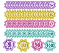 KIRZAX 100 billetes de puntos a granel, billetes de lotería interactivos de puntos, billetes de lotería de puntos a granel de colores mixtos, con pequeñas descripciones digitales numeradas