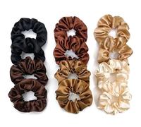 KIRZAX 12 Coleteros de Satén,Coleteros de Tela Coloridas, Scrunchies Gasa Elástico,Scrunchies Seda para Pelo de Mujer,para Niña/Mujer, Adecuado para Deportes, Fiestas, Escuelas, Viajes, etc