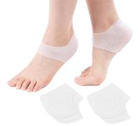 KIRZAX 2 Pares Taloneras Silicona, Protector de Talón y Tobillo, Taloneras Fascitis Plantar Tobilleras de Silicona Transpirables, para Comodidad y Alivio del Dolor(Blanco)