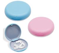 KIRZAX 2 Piezas Caja Ferula Dental,Caja de Almacenamiento para Dentaduras Postizas, Caja Ortodoncia, caja de Retenedor,Porta Apparecchio Denti,Dentale Contenitore Per Protesi Dentarie,Azul + Rosa